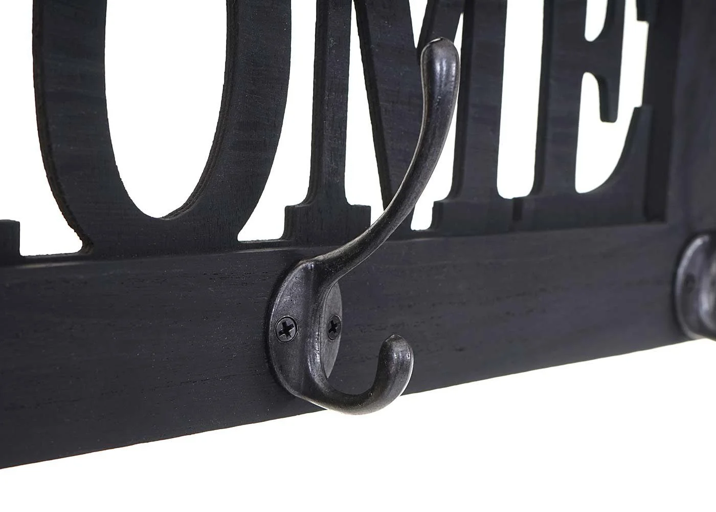 Wandgarderobe „Zuhause“ – Shabby-Look, 3 Doppelhaken, individuell anbringbar